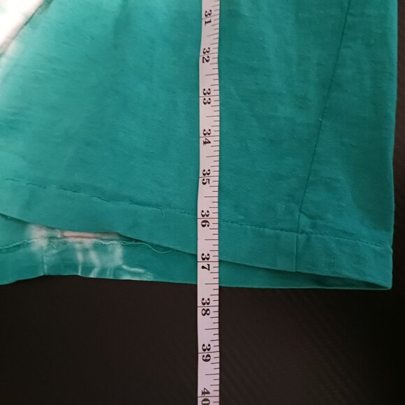 VTG Bridge Sportswear Co. Cotton Teal/White Tie-Dye‎ Smocked Waist Dress Size L - Picture 13 of 13